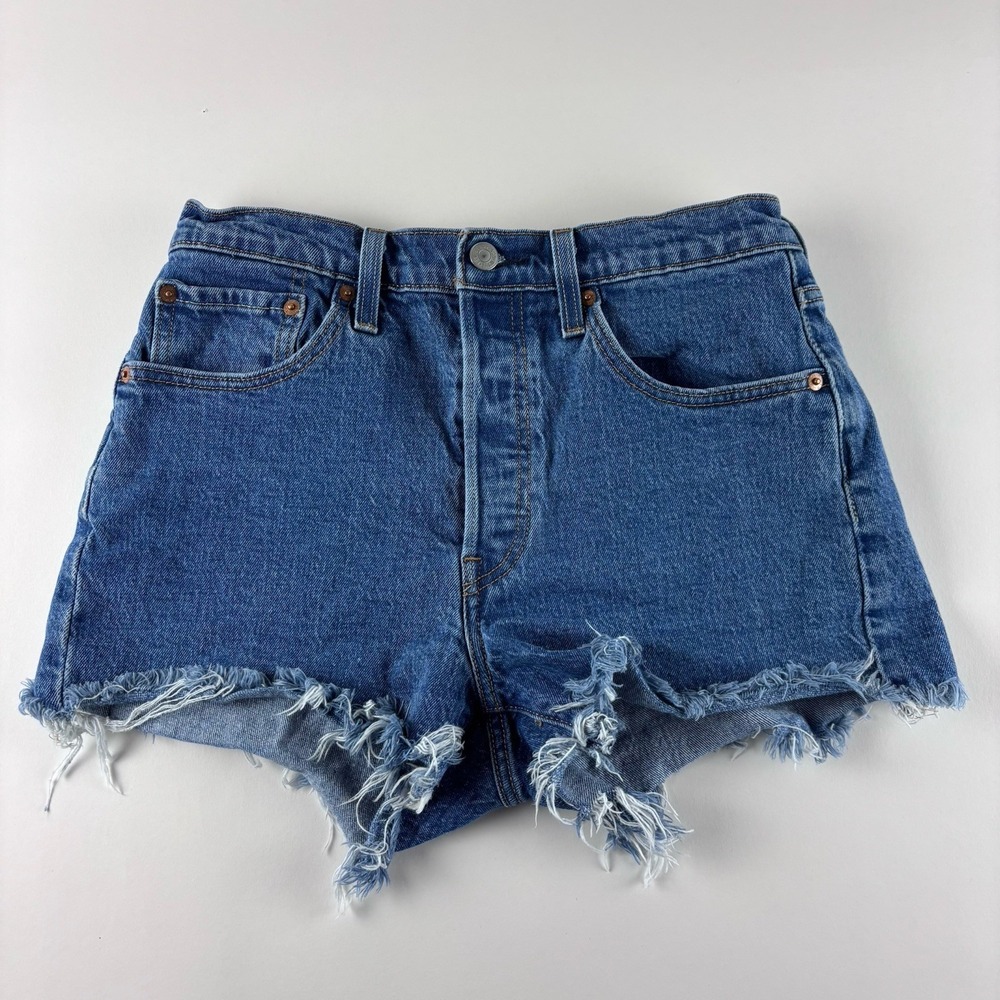 Levi's 501 Button Fly Jean‎ Shorts Womens Denim Size 28 Original Fit